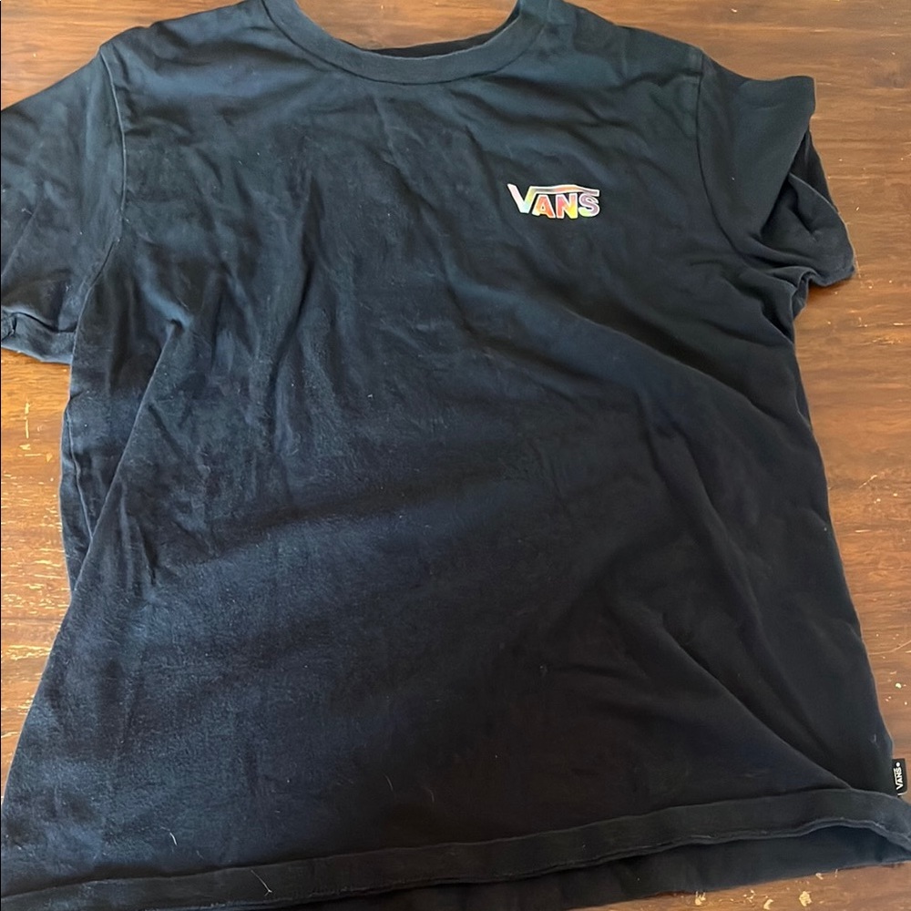 Vans Black Tee with Multicolor Logo